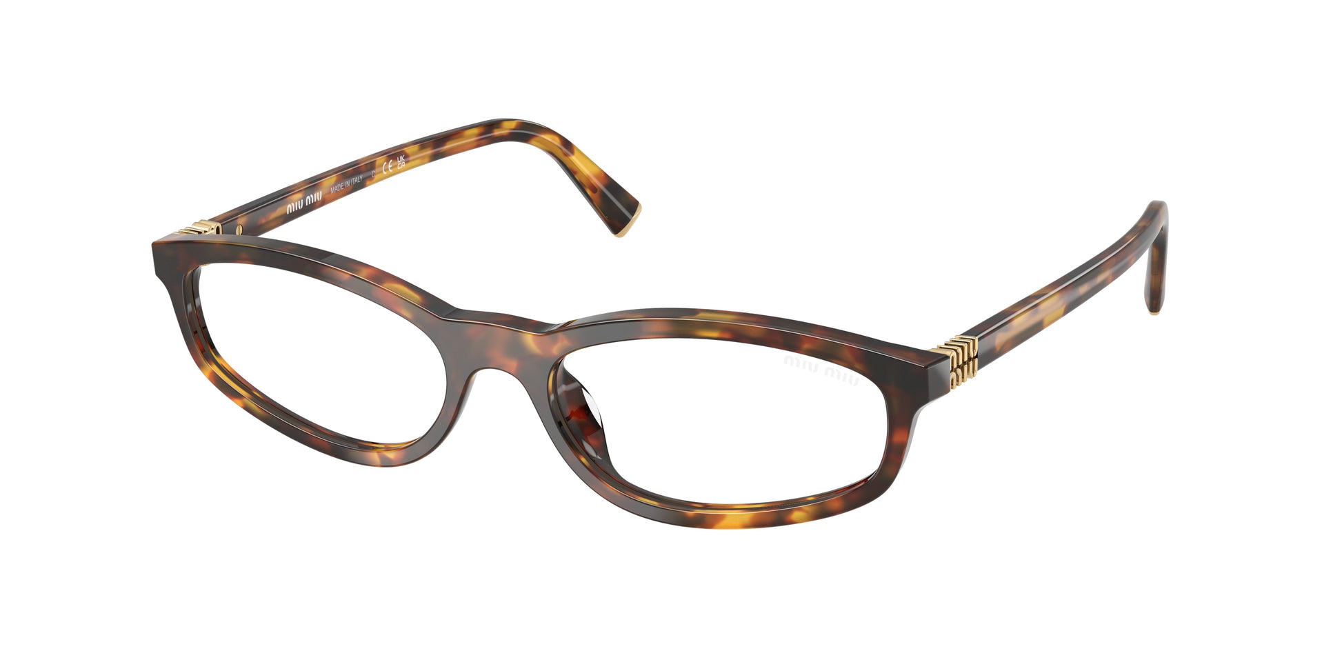 Miu Miu MUA06S Irregular Sunglasses  14L08N-Honey Havana 55-140-17 - Color Map Tortoise