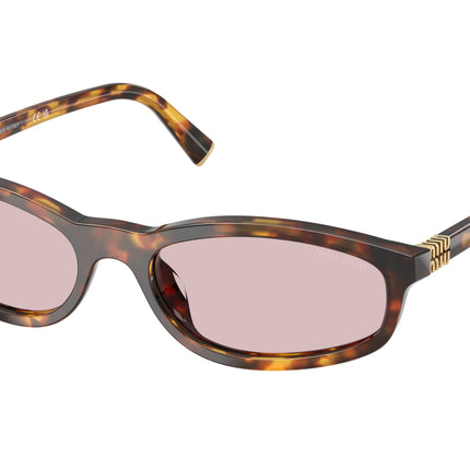 Miu Miu MUA06S Irregular Sunglasses  14L4I0-Honey Havana 55-140-17 - Color Map Tortoise