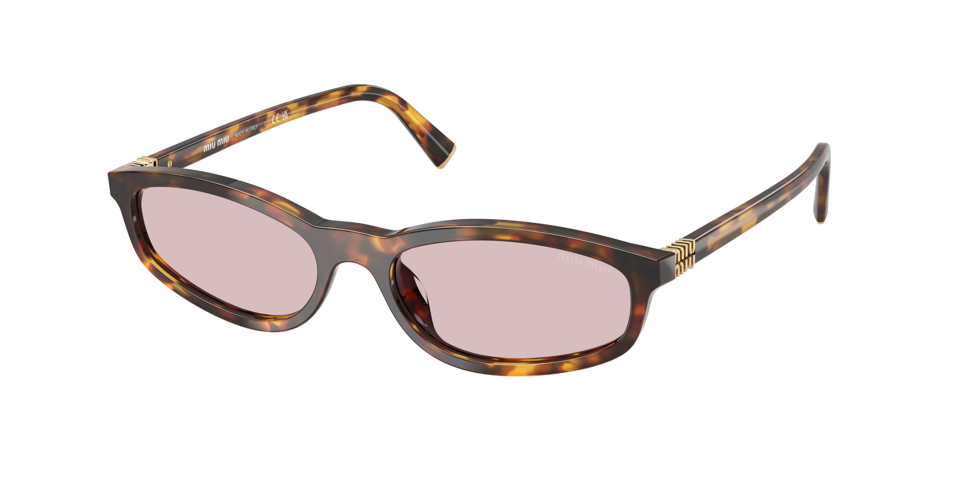 Miu Miu MUA06S Irregular Sunglasses  14L4I0-Honey Havana 55-140-17 - Color Map Tortoise