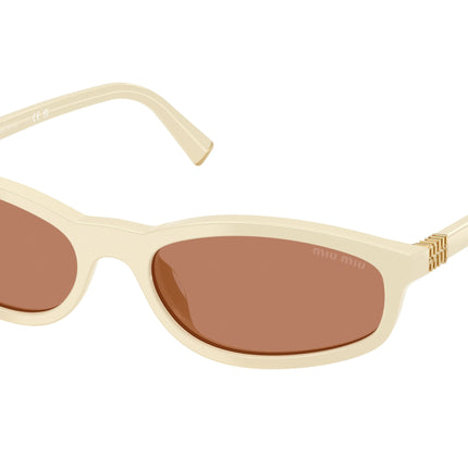 Miu Miu MUA06S Irregular Sunglasses  21D90Q-Milk 55-140-17 - Color Map White