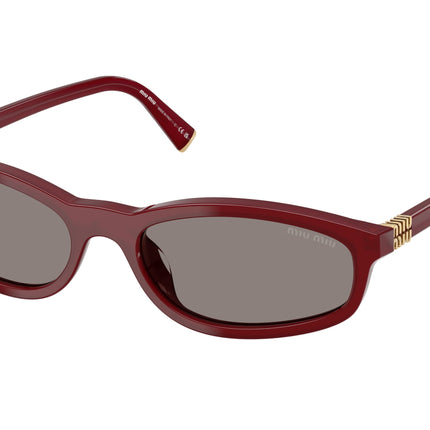 Miu Miu MUA06S Irregular Sunglasses  21I80Q-Opaline Bordeaux 55-140-17 - Color Map Red