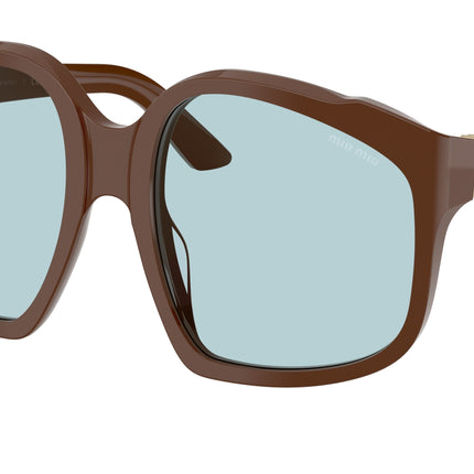 Miu Miu MUA07SF Irregular Sunglasses  24D20R-Chocolate 59-140-17 - Color Map Brown