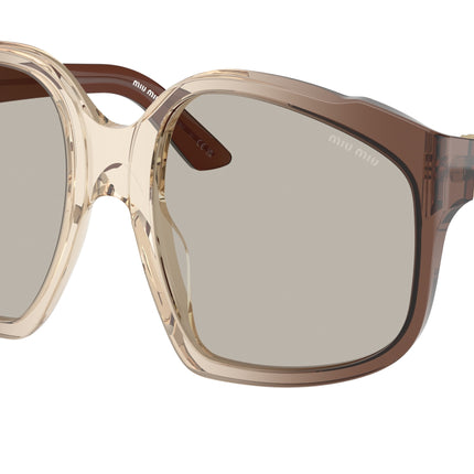 Miu Miu MUA07SF Irregular Sunglasses  25G40U-Brown Gradient 59-140-17 - Color Map Brown