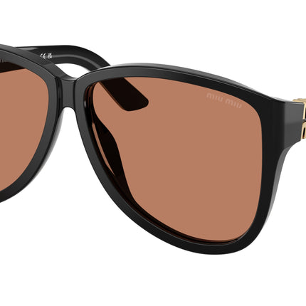 Miu Miu MUA08SF Pilot Sunglasses  16K90Q-Black 61-140-12 - Color Map Black