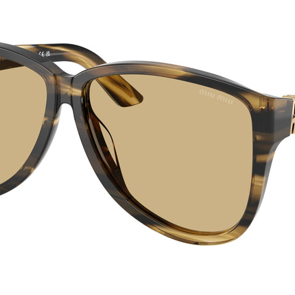 Miu Miu MUA08SF Pilot Sunglasses  25E1OR-Striped Loden 61-140-12 - Color Map Green