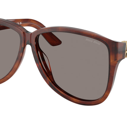 Miu Miu MUA08SF Pilot Sunglasses  26E80Q-Striped Tobacco 61-140-12 - Color Map Brown