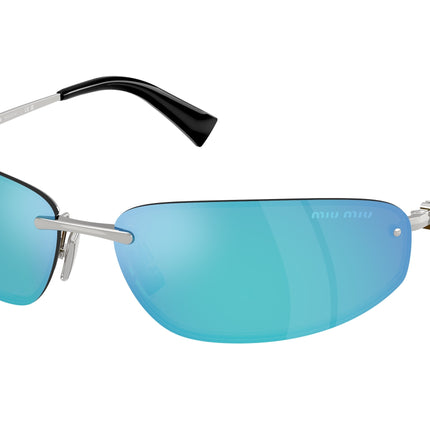 Miu Miu MUA50S Oval Sunglasses  1BC10K-Silver 68-130-15 - Color Map Silver