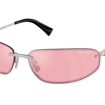 Miu Miu MUA50S Oval Sunglasses  1BC70J-Silver 68-130-15 - Color Map Silver