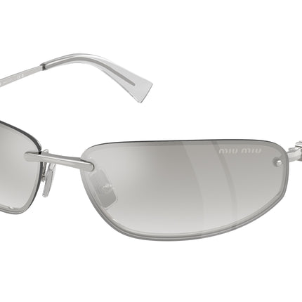 Miu Miu MUA50S Oval Sunglasses  1BC8H1-Silver 68-130-15 - Color Map Silver