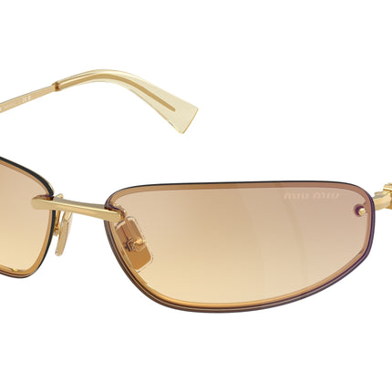 Miu Miu MUA50S Oval Sunglasses  5AK7R1-Gold 68-130-15 - Color Map Gold