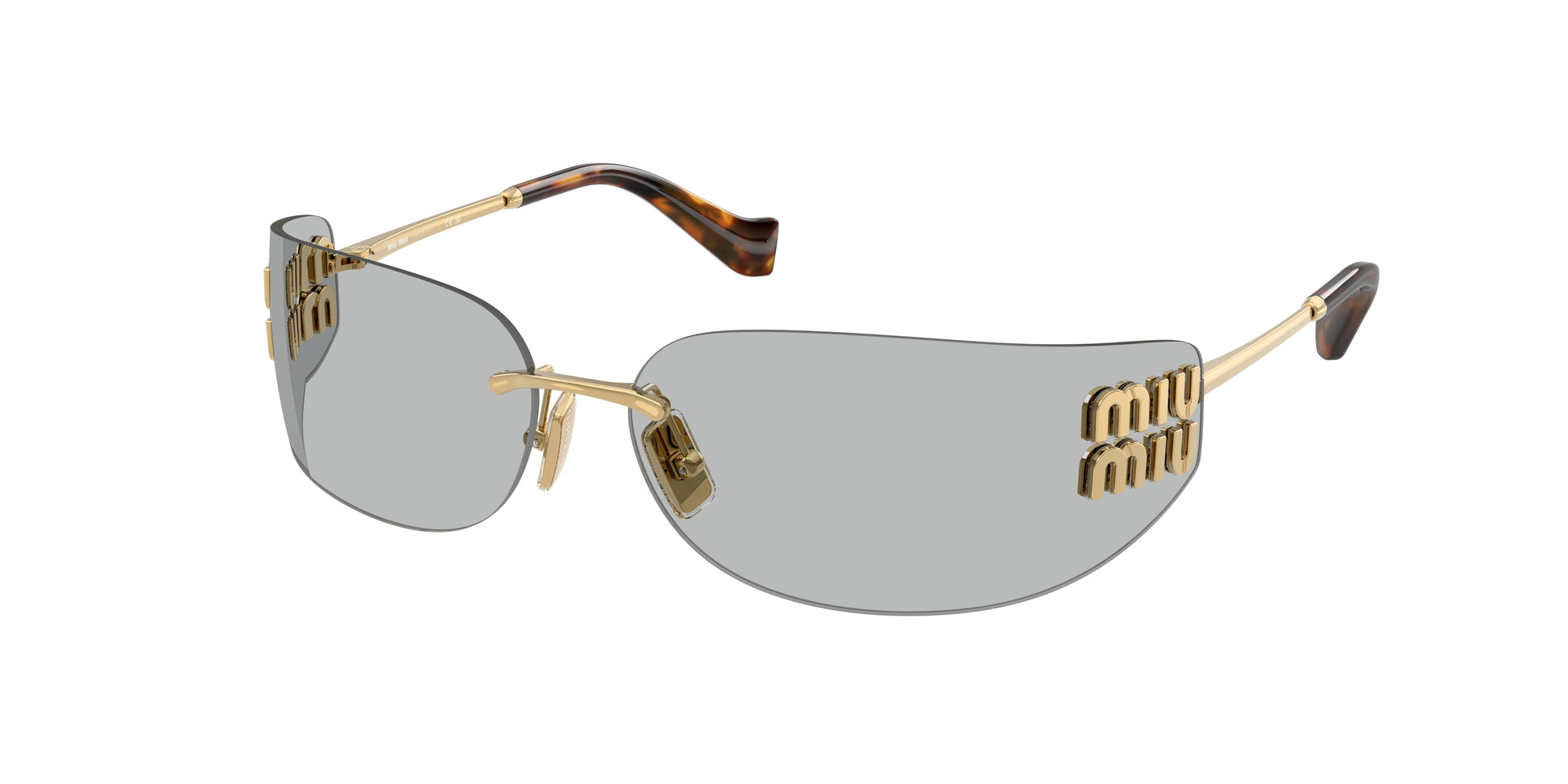 Miu Miu MUA51S Rectangle Sunglasses  5AK50K-Gold 0-110-14 - Color Map Gold