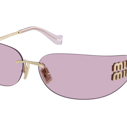 Miu Miu MUA51S Rectangle Sunglasses  ZVN90O-Pale Gold 0-110-14 - Color Map Gold