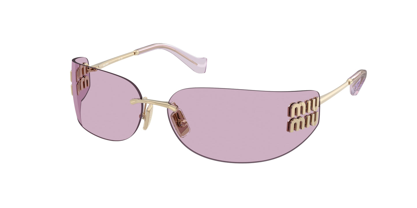 Miu Miu MUA51S Rectangle Sunglasses  ZVN90O-Pale Gold 0-110-14 - Color Map Gold