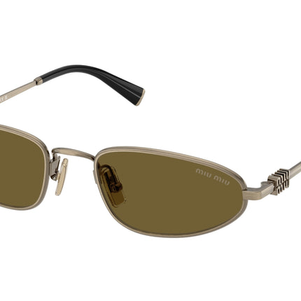 Miu Miu MUA52S Irregular Sunglasses  26C09Z-Old Gold 52-140-19 - Color Map Gold