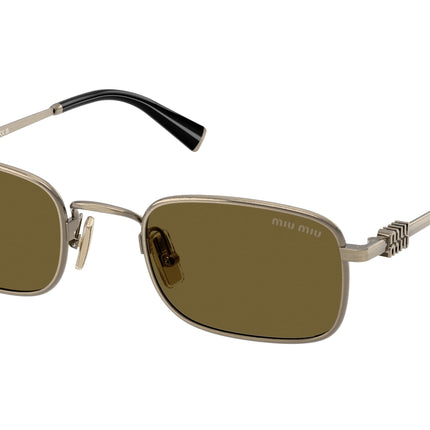 Miu Miu MUA53S Rectangle Sunglasses  26C09Z-Old Gold 52-140-22 - Color Map Gold