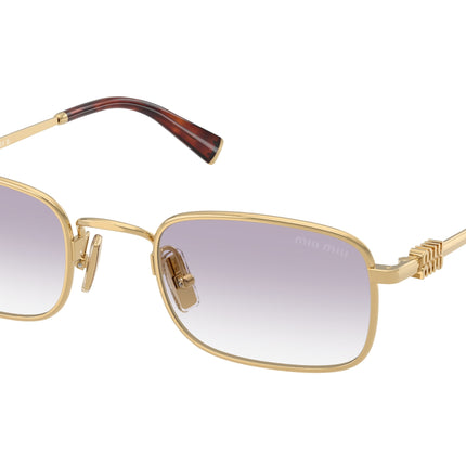Miu Miu MUA53S Rectangle Sunglasses  5AK04O-Gold 52-140-22 - Color Map Gold