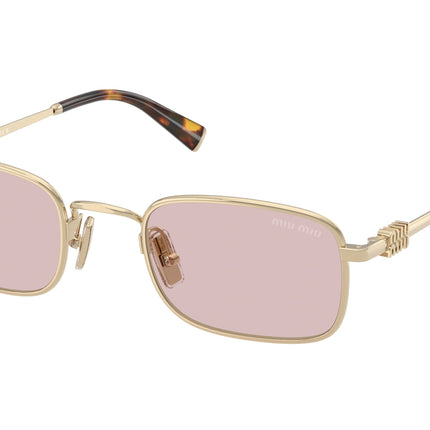 Miu Miu MUA53S Rectangle Sunglasses  ZVN4I0-Pale Gold 52-140-22 - Color Map Gold