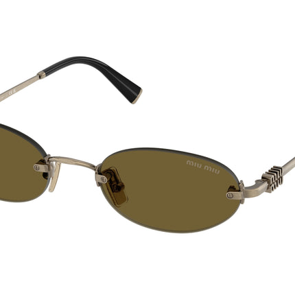 Miu Miu MUA54S Oval Sunglasses  26C09Z-Old Gold 51-140-20 - Color Map Gold