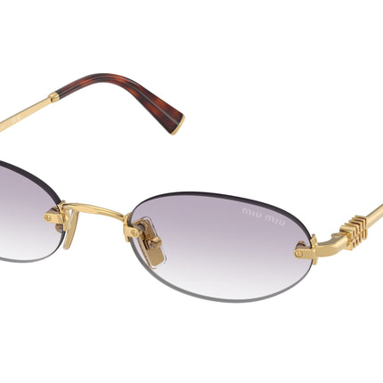 Miu Miu MUA54S Oval Sunglasses  5AK04O-Gold 51-140-20 - Color Map Gold