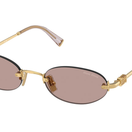 Miu Miu MUA54S Oval Sunglasses  5AK20I-Gold 51-140-20 - Color Map Gold