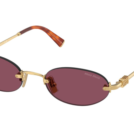 Miu Miu MUA54S Oval Sunglasses  5AK20Y-Gold 51-140-20 - Color Map Gold