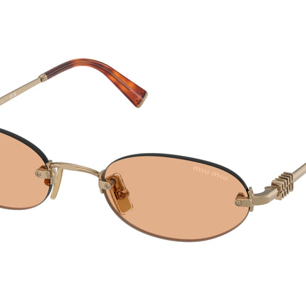 Miu Miu MUA54S Oval Sunglasses  7OE90X-Brass 51-140-20 - Color Map Brown