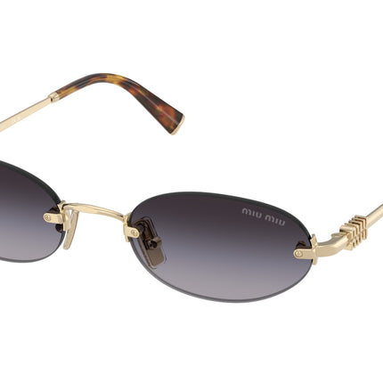 Miu Miu MUA54S Oval Sunglasses  ZVN5D1-Pale Gold 51-140-20 - Color Map Gold