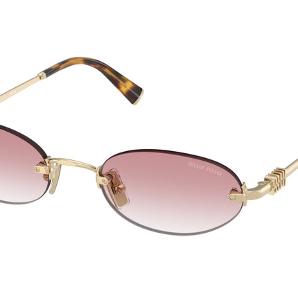 Miu Miu MUA54S Oval Sunglasses  ZVN70O-Pale Gold 51-140-20 - Color Map Gold