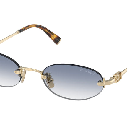 Miu Miu MUA54S Oval Sunglasses  ZVN80O-Pale Gold 51-140-20 - Color Map Gold