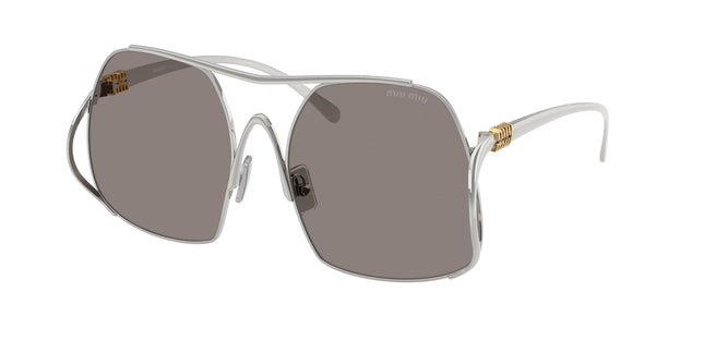 Miu Miu MUA55S Square Sunglasses  1BC80Q-Silver 58-140-18 - Color Map Silver