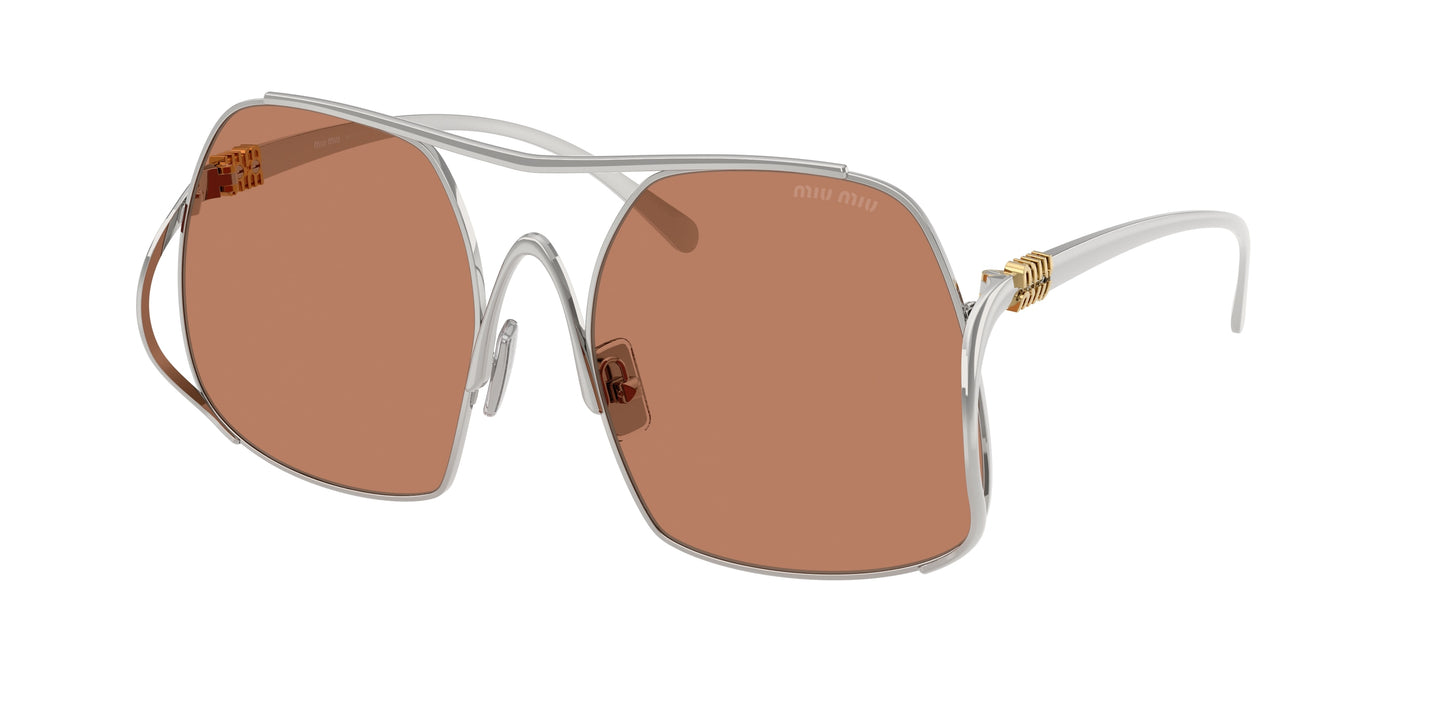 Miu Miu MUA55S Square Sunglasses  1BC90Q-Silver 58-140-18 - Color Map Silver