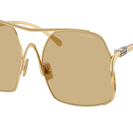 Miu Miu MUA55S Square Sunglasses  5AK10R-Gold 58-140-18 - Color Map Gold