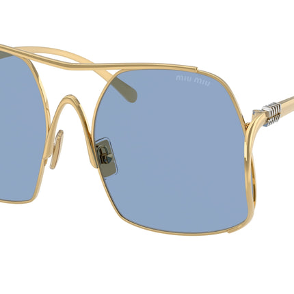Miu Miu MUA55S Square Sunglasses  5AK30U-Gold 58-140-18 - Color Map Gold
