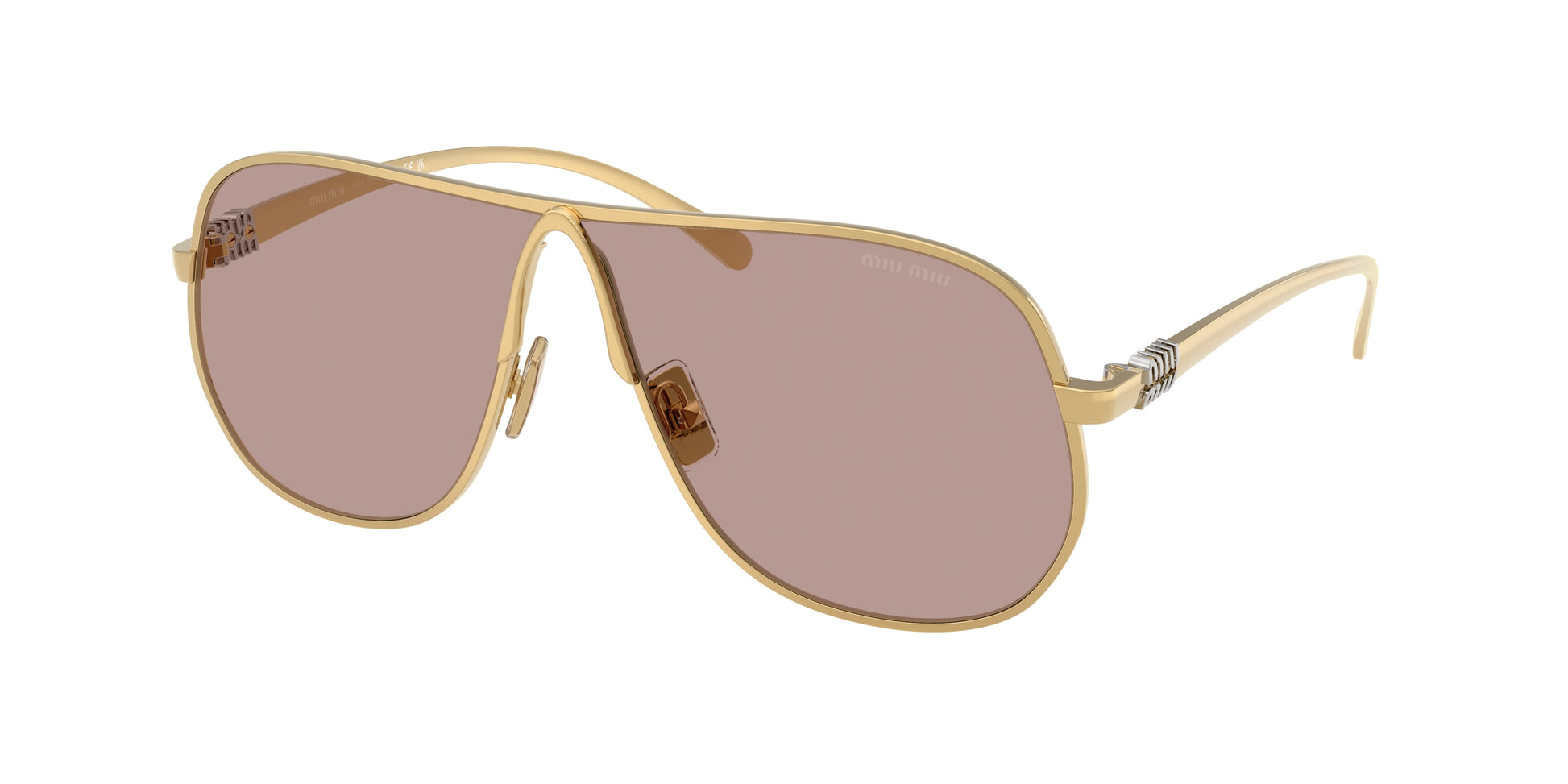 Miu Miu MUA56S Pilot Sunglasses  5AK20I-Gold 65-140-2 - Color Map Gold