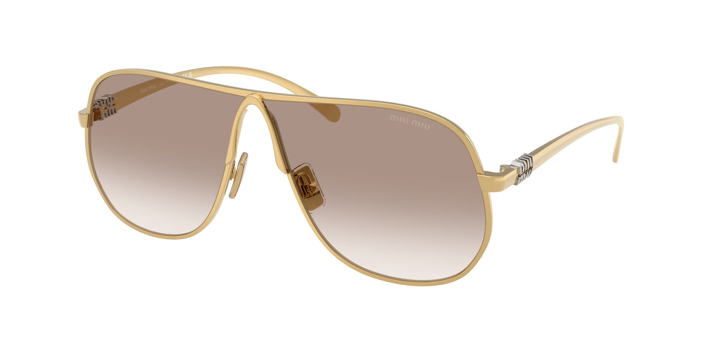 Miu Miu MUA56S Pilot Sunglasses  5AK90L-Gold 65-140-2 - Color Map Gold