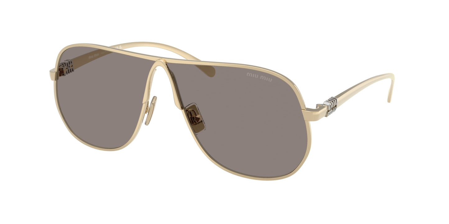 Miu Miu MUA56S Pilot Sunglasses  ZVN80Q-Pale Gold 65-140-2 - Color Map Gold