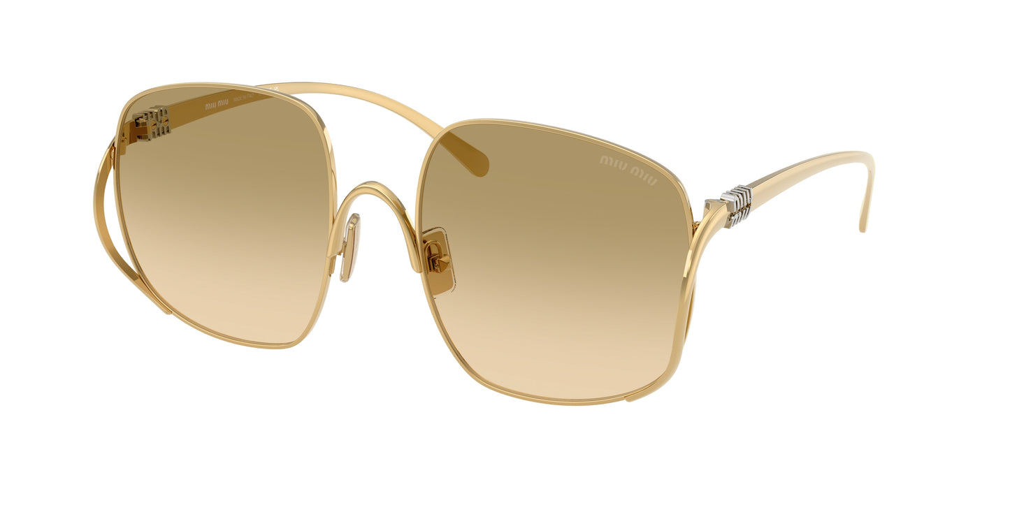Miu Miu MUA57S Square Sunglasses  5AK20S-Gold 57-140-20 - Color Map Gold