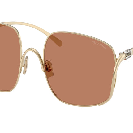 Miu Miu MUA57S Square Sunglasses  ZVN90Q-Pale Gold 57-140-20 - Color Map Gold