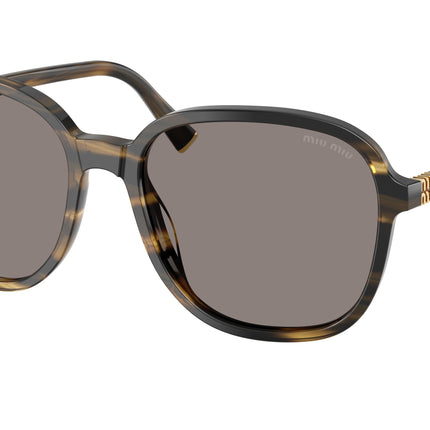 Miu Miu MUB01SF Pillow Sunglasses  25E80Q-Striped Loden 58-140-18 - Color Map Green