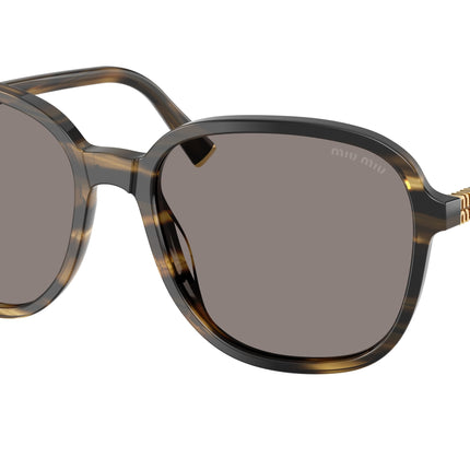 Miu Miu MUB01S Pillow Sunglasses  25E80Q-Striped Loden 58-140-18 - Color Map Green