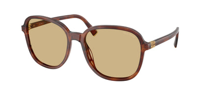 Miu Miu MUB01S Pillow Sunglasses  26E10R-Striped Tobacco 58-140-18 - Color Map Brown