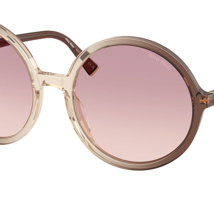 Miu Miu MUB02S Round Sunglasses  25G40S-Brown Gradient 59-140-20 - Color Map Brown