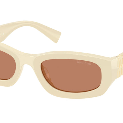 Miu Miu MUB04S Irregular Sunglasses  21D90Q-Milk 53-135-22 - Color Map White
