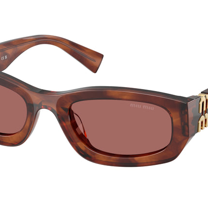 Miu Miu MUB04S Irregular Sunglasses  26E80B-Striped Tobacco 53-135-22 - Color Map Brown