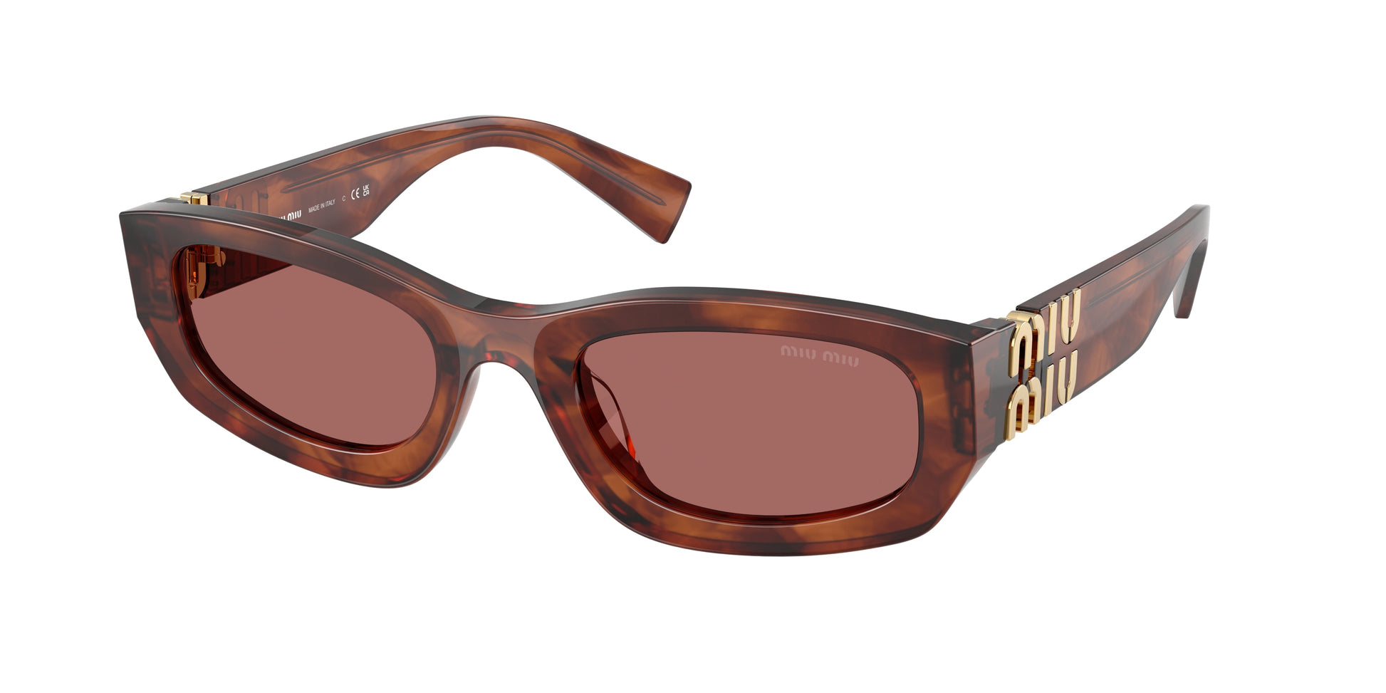 Miu Miu MUB04S Irregular Sunglasses  26E80B-Striped Tobacco 53-135-22 - Color Map Brown