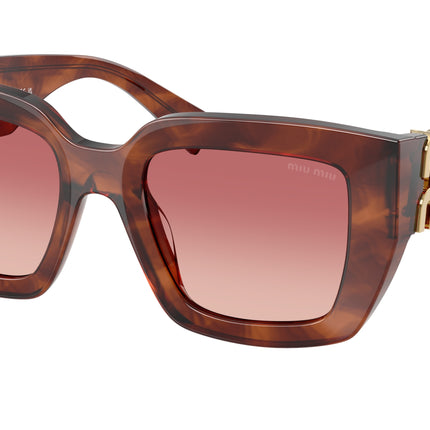 Miu Miu MUB05S Square Sunglasses  26E50U-Striped Tobacco 51-135-21 - Color Map Brown