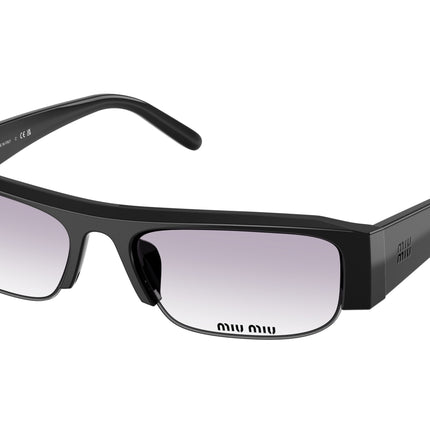 Miu Miu MUB07SF Rectangle Sunglasses  16K04O-Black 54-135-17 - Color Map Black