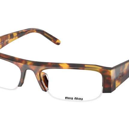 Miu Miu MUB07S Rectangle Sunglasses  14L08N-Honey Havana 51-135-17 - Color Map Tortoise