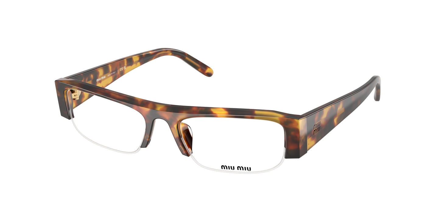 Miu Miu MUB07S Rectangle Sunglasses  14L08N-Honey Havana 51-135-17 - Color Map Tortoise