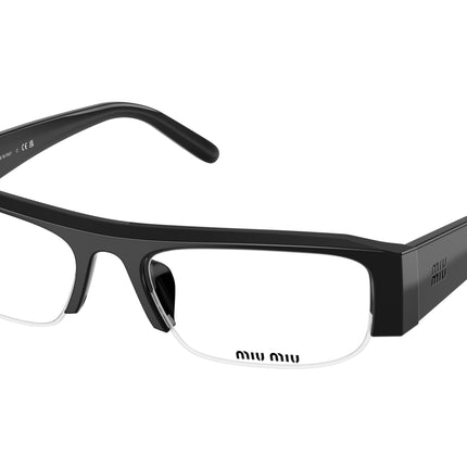 Miu Miu MUB07S Rectangle Sunglasses  16K08N-Black 51-135-17 - Color Map Black